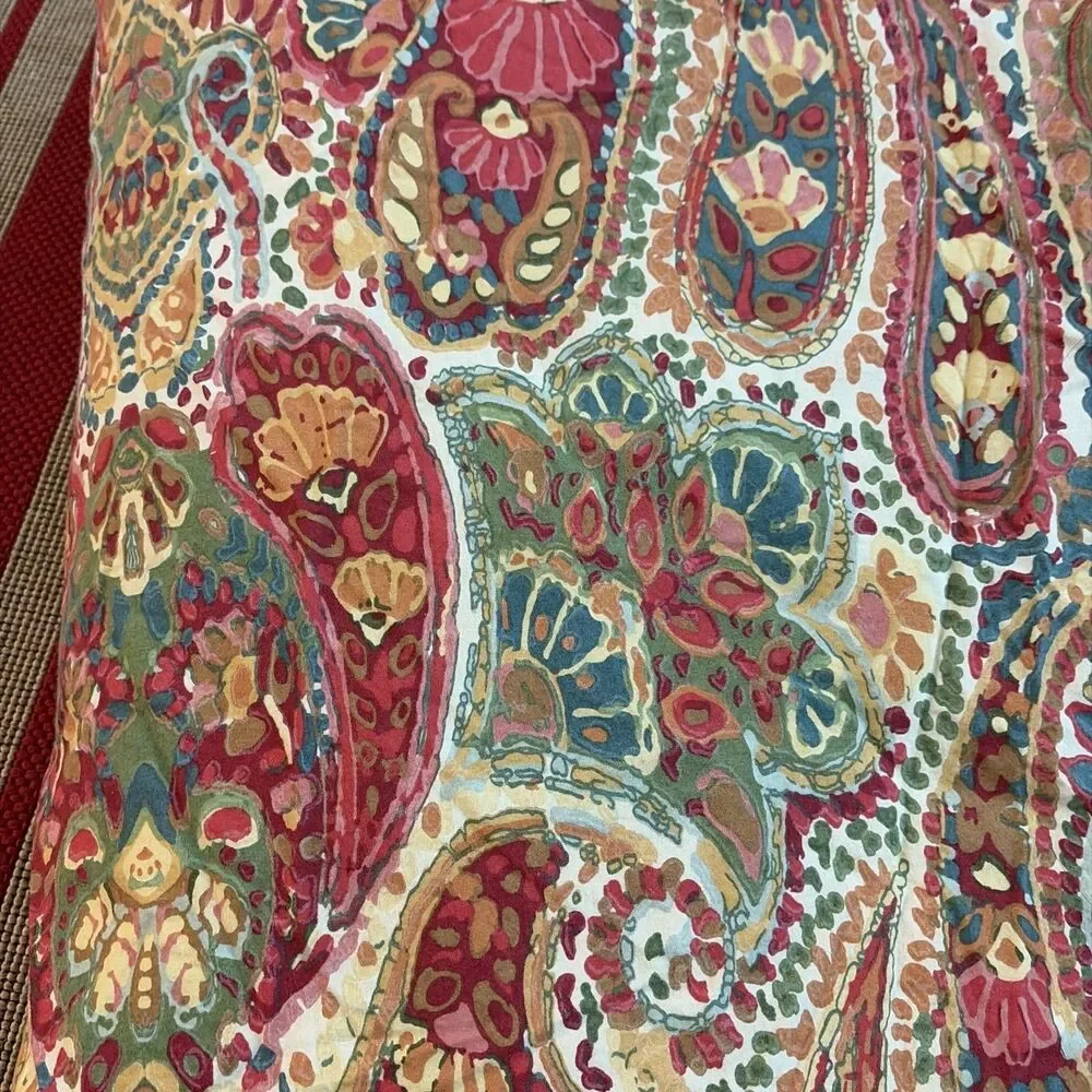 Pottery Barn Rosalie Paisley Full/Queen Duvet Cover 2013 Israel Red Orange